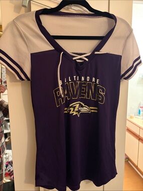 Baltimore Ravens Women's Purple Lace-Up Jersey Top